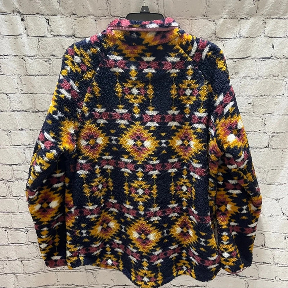 SIMPLY SOUTHERN Womens Aztec Fleece/Quilted Pullover Large - Picture 2 of 10
